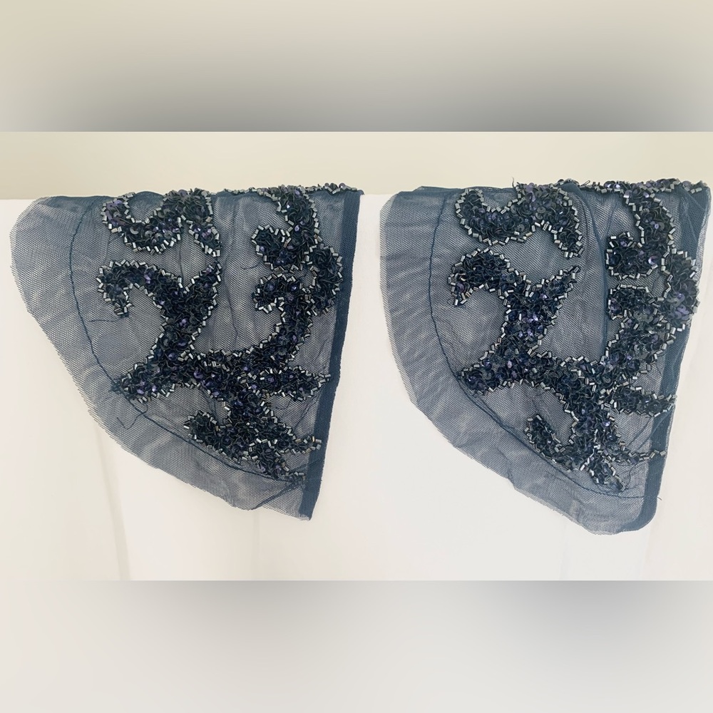 Never altered never worn formal beaded gown by Montage Size S. Deep Ocean (Navy) - Picture 3 of 9